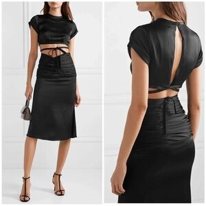 Orseund Iris Le Club Satin Top Black NWT